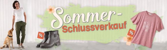 Sommer-Schluss-Verkauf bei alsa! Reduzierte Sommermode von Aigle, Fjällräven & Co. finden Sie hier. SSV - Sommerschlussverkauf bei alsa