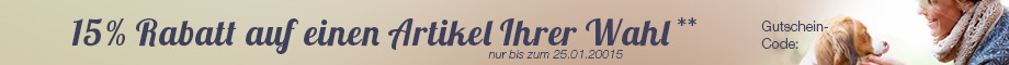 15 % Rabatt auf ein Produkt – nur zwei Tage gültig 15 % Jahresstart-Rabatt - nur 72 Stunden gültig