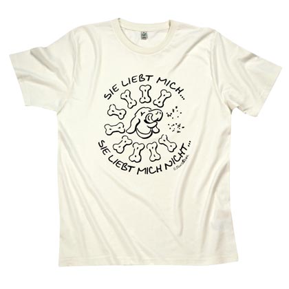 Cartoon-T-Shirt "Sie liebt mich &hellip; sie liebt mich nicht"