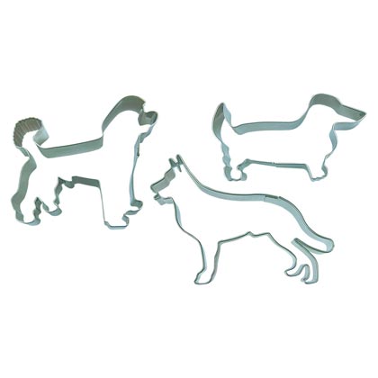 3er-Set Pl&auml;tzchen-Formen "Hunde-Trio"