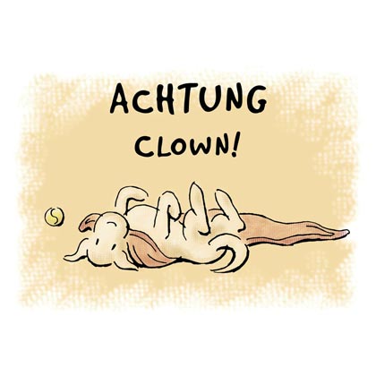 Cartoon-Aufkleber "Achtung - Clown!"