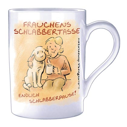 Porzellan-Becher "Frauchens Schlabbertasse"