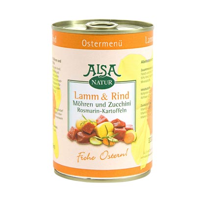 ALSA-Natur Ostermen&uuml; Lamm & Rind mit M&ouml;hren und Zucchini