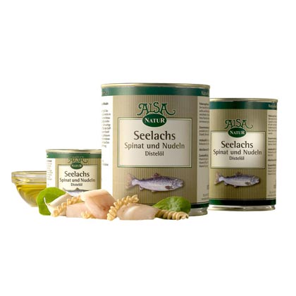 ALSA-Natur Seelachs mit Spinat & Nudeln