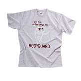 Cartoon-T-Shirt &bdquo;Ich bin unterwegs mit Bodyguard&rdquo;