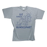 Cartoon-T-Shirt "Fit durch Hundesport"