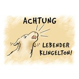 Cartoon-Aufkleber "Achtung - Lebender Klingelton!"