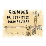 Cartoon-Aufkleber "Fremder - Du betrittst mein Revier"