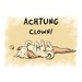 Cartoon-Aufkleber "Achtung - Clown!"