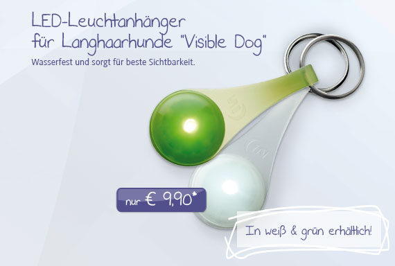 LED-Leuchtanhänger für Langhaarhunde "Visible Dog"