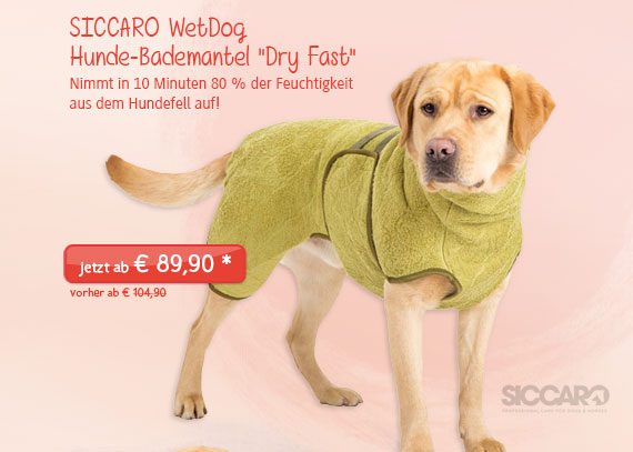 SICCARO WetDog Hunde-Bademantel "Dry Fast"