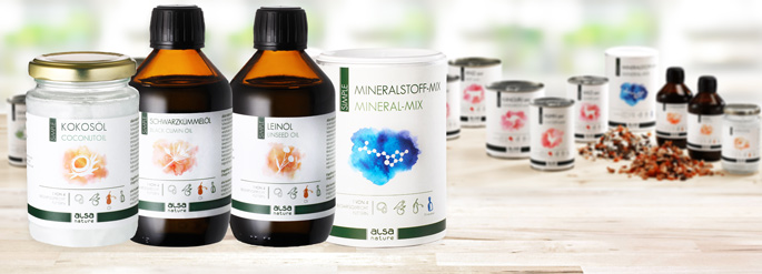 Übersicht der alsa-nature SIMPLE Öle und Mineralstoffe