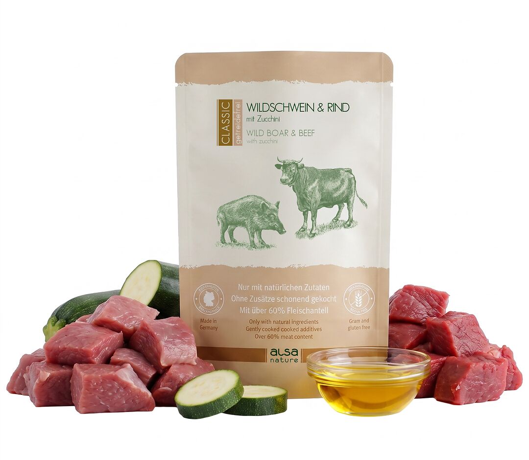 Wildschwein & Rind mit Zucchini