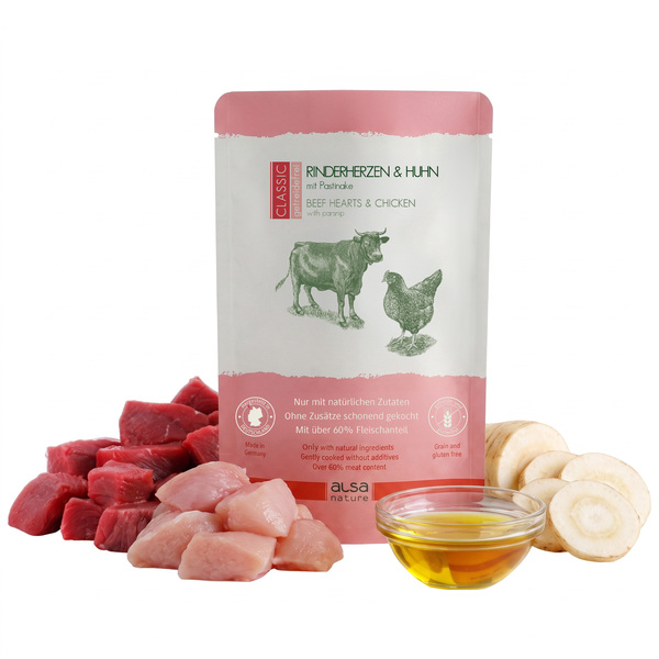 alsa-nature CLASSIC Rinderherzen & Huhn mit Pastinake