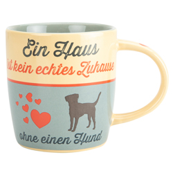 Kaffeebecher Nostalgic Art Home & Dog blau-beige, Höhe: ca. 9 cm, Durchmesser:  ca. 8,5 cm