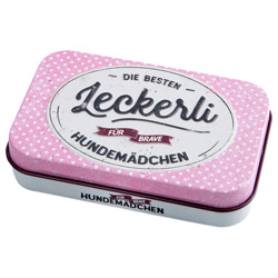 Nostalgic Art Leckerli-Dose Hundemädchen rosa, Maße: ca. 6 x 9,5 x 2 cm