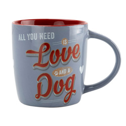 Nostalgic Art Kaffeebecher Love Dog blau-rot, Höhe: ca. 9 cm, Durchmesser:  ca. 8,5 cm
