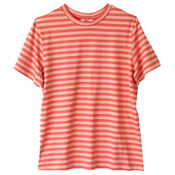 Fjällräven Damen T-Shirt Striped T-Shirt W cotton sky-poppy fields, Gr. M
