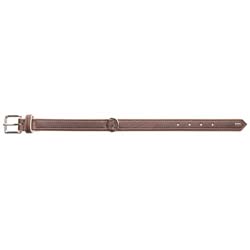 HUNTER Elchleder-Hundehalsband Canadian Elk dunkelbraun/beige, Gr. 45, Breite: ca. 28 mm, Halsweite: ca. 33 - 39 cm