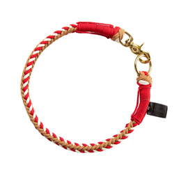 HUNTER Hunde-Halsband Tinnum rot/beige, Gr. XL, Breite: ca. 1,4 cm, Länge: ca. 70 cm