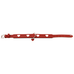 HUNTER Hundehalsband Love rot/schwarz, Gr. 60, Breite: ca. 3,9 cm, Halsumfang: ca. 47 - 54 cm