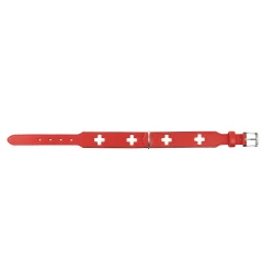 HUNTER Halsung Swiss rot/schwarz, Gr. 42, Breite: ca. 26 mm, Halsweite: ca. 35 - 39,5 cm