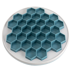 Hunde-Futtermatte Slow Feeding Platte Hive grau/blau, Durchmesser:  ca. 30 cm