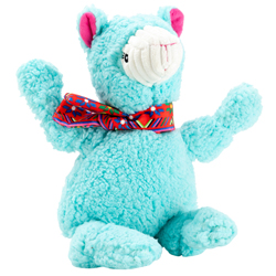 HuggleHounds® Hunde-Plüschspielzeug Llama Knottie blau, Maße: ca. 36 x 18 x 14 cm