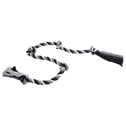 Hundespielzeug Floss Boss Dental Rope extra long schwarz-grau, Maße: ca. 185 cm