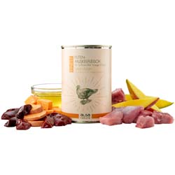 alsa-nature FINEST Puten-Muskelfleisch mit Süßkartoffel, Mango & Leinöl, Anzahl: 400 g, 400 g, Hundefutter nass