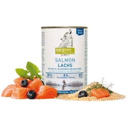 isegrim® RIVER Lachs mit Hirse, Blaubeeren & Wildkräutern, Anzahl: 800 g, 800 g, Hundefutter nass