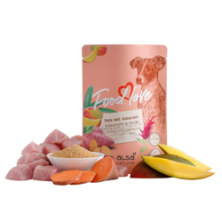 alsa-nature FOODLOVE Pute mit Amarant, Süßkartoffel & Mango, Anzahl: 6 x 300 g, 300 g, Hundefutter