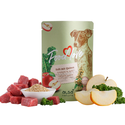 alsa-nature FOODLOVE Kalb mit Quinoa, Grünkohl & Apfel, Anzahl: 6 x 300 g, 300 g, Hundefutter