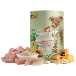 alsa-nature FOODLOVE Huhn & Forelle mit Quinoa, Pastinake & Papaya, Anzahl: 6 x 300 g, 300 g, Hundefutter