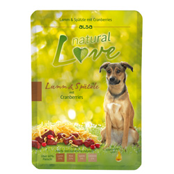 alsa natural Love Lamm & Spätzle mit Cranberries, 6 x 300 g, Hundefutter nass