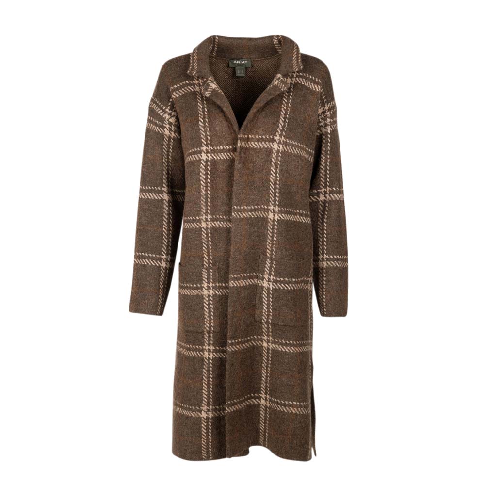 Ariat Damen Strickjacke WMS Ballston Cardigan sorrel horse plaid, Gr. XL