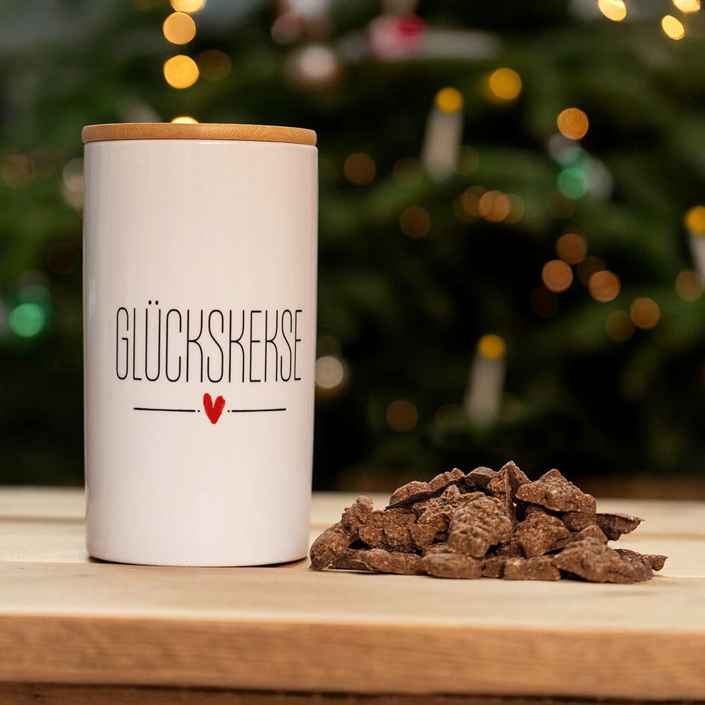 alsa-nature Cookie-Dose mit Weihnachtskeksen, Höhe: ca. 18,5 cm, Durchmesser: ca. 9,5 cm