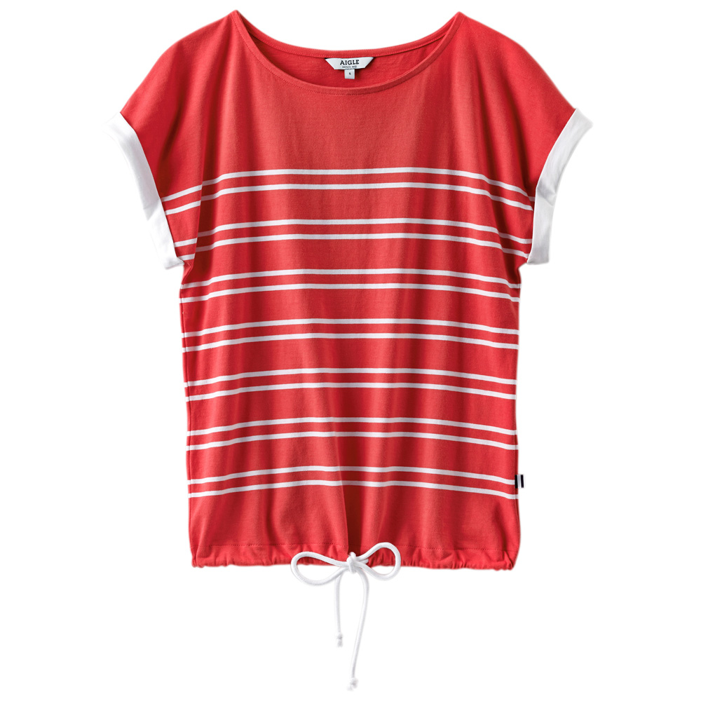 Aigle Dames T-Shirt Pictum, rood-wit, Maat: L