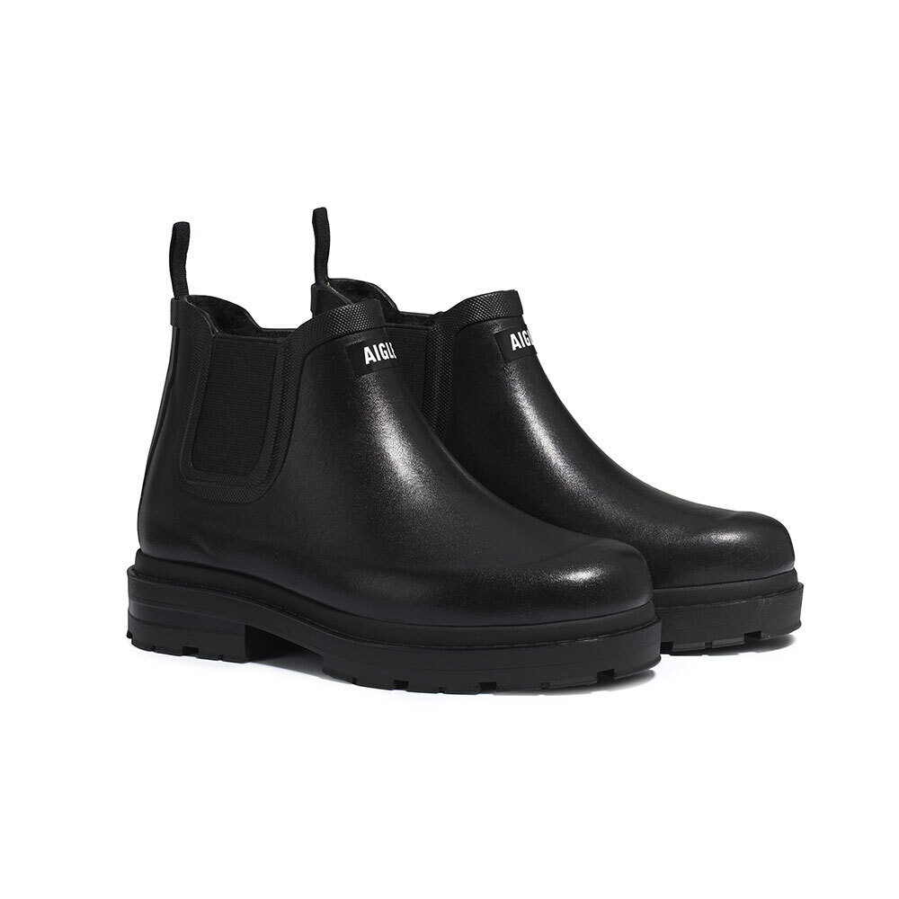 Aigle Stiefel Chelsea Rain Fur noir, Gr. 38