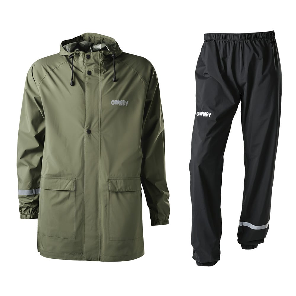 OWNEY Regenjacke & Regenhose im Set Come Home! khaki-schwarz, Gr. L