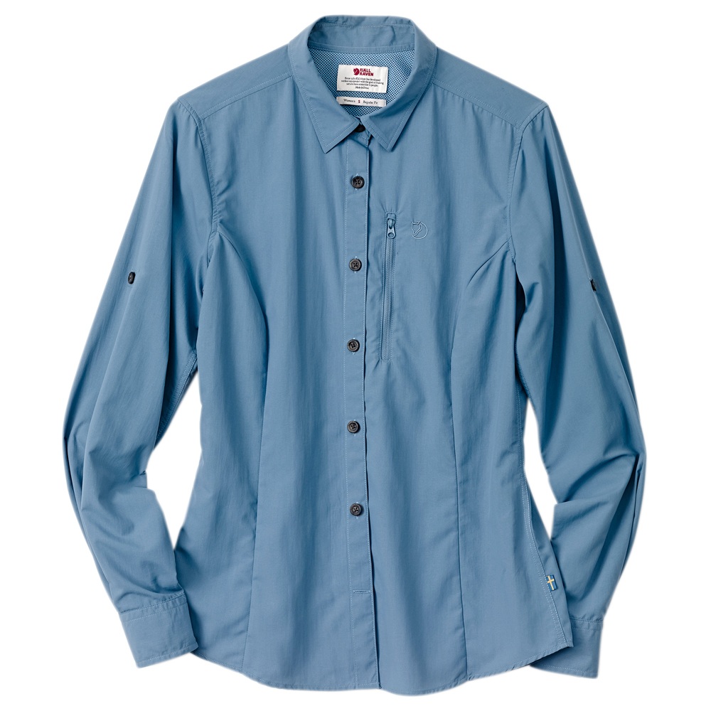 Fjällräven Dames blouse Abisko Hike Shirt LS W, blauw, Maat: XS