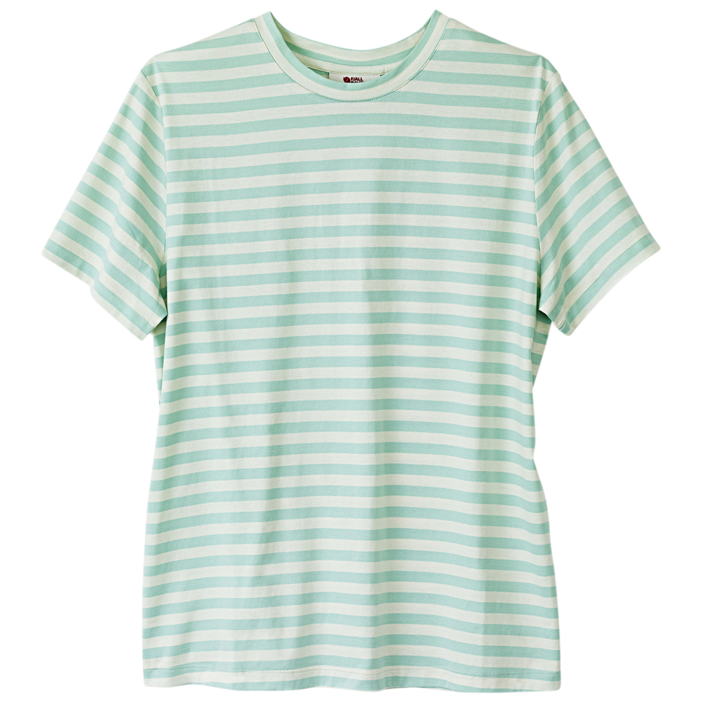 Fjällräven Dames T-Shirt Striped T-Shirt W, groen-wit, Maat: L
