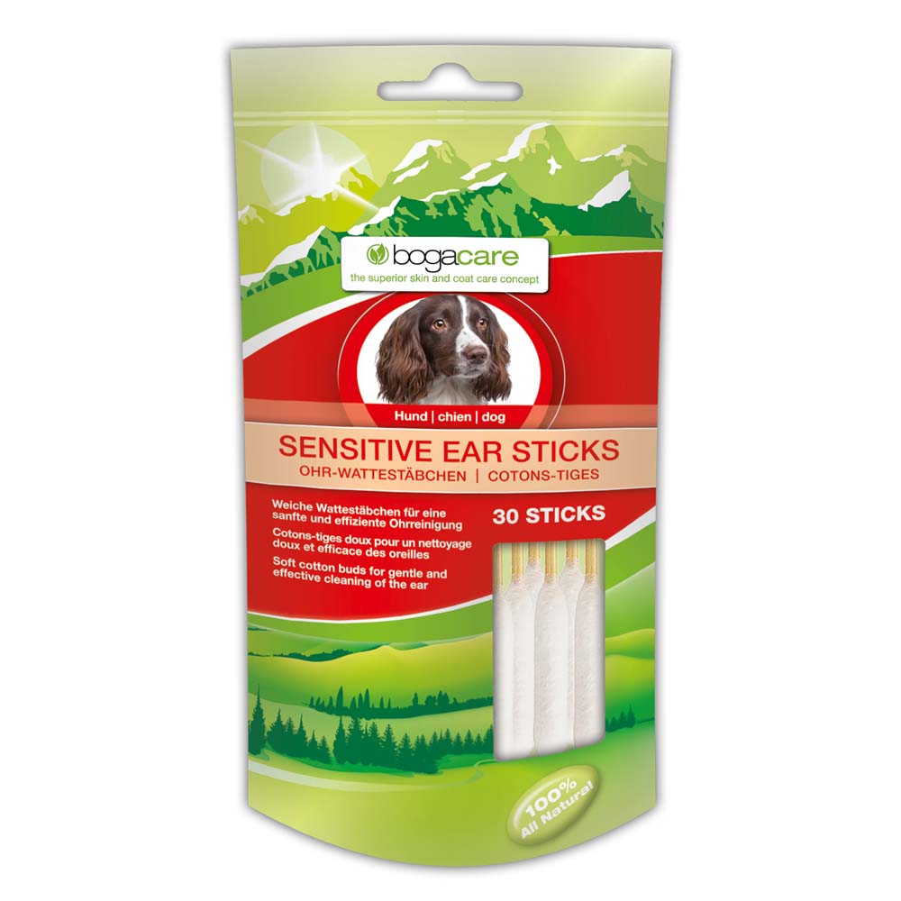 Bogar bogacare® Sensitive Ear Sticks - Wattenstaafjes voor de oren van je hond - Duurzaam bamboe - 30 stuks - Sensitive Ear Sticks - 30 stuks