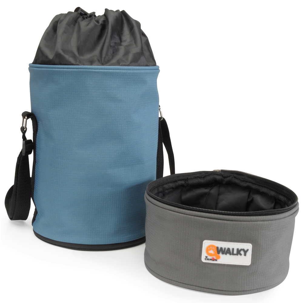 Honden-reisset food & drink handbag, grijs-blauw