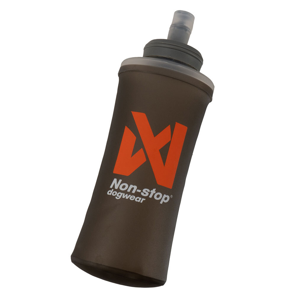 Non-stop dogwear Wasser-Trinkflasche Softflask gray, Maße: ca. 70 x 35 x 145 mm, Öffnung: ca. 42 mm