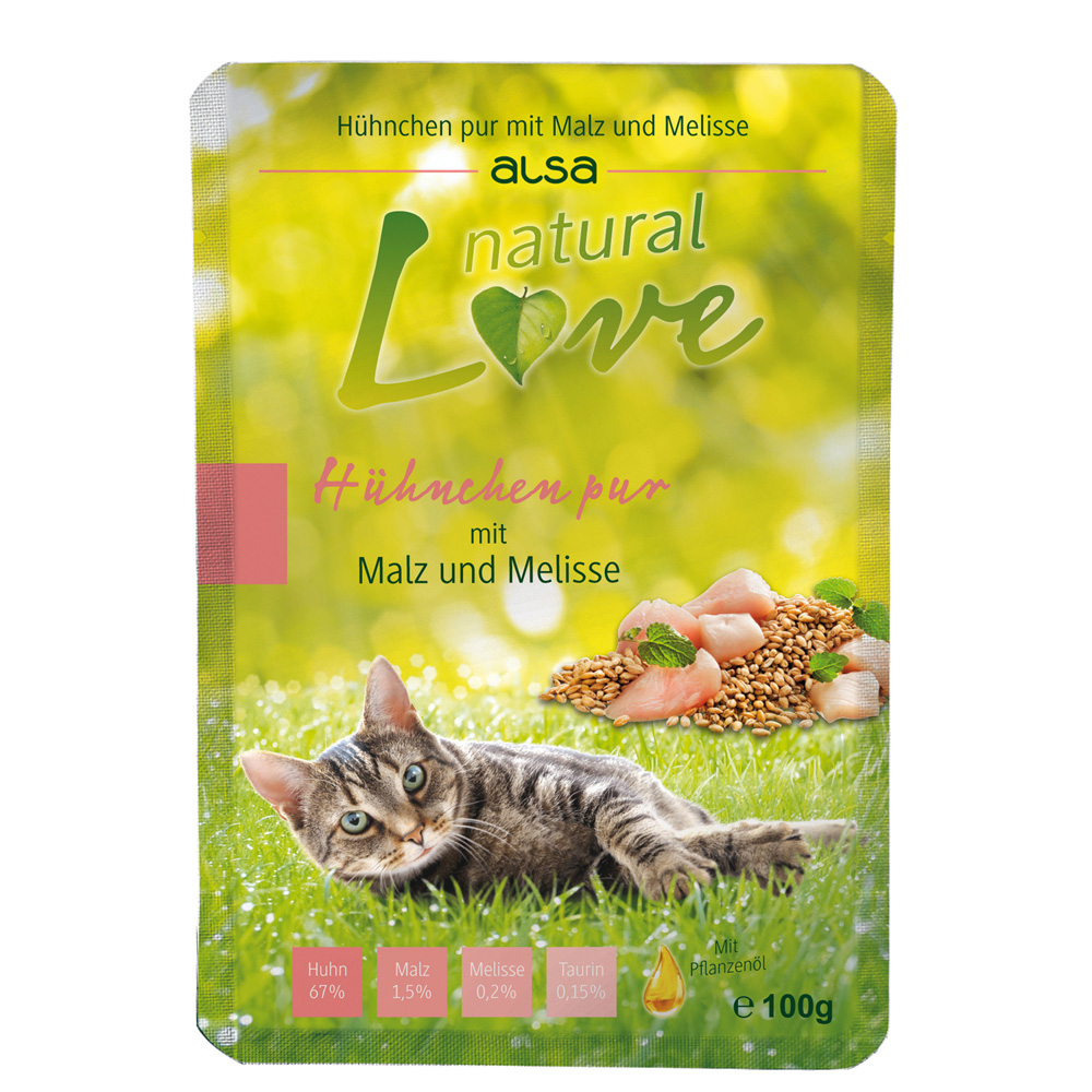 alsa natural Love Kip puur met Mout & Melisse, 6 x 100 g