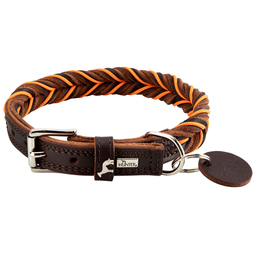 HUNTER Hondenhalsband Solid Education Cord, bruin, Maat: 45