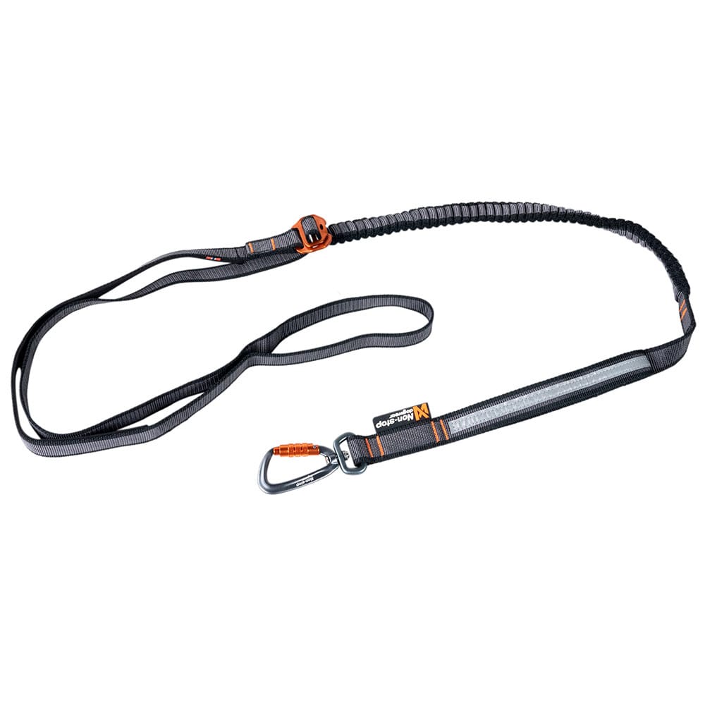 Non-stop dogwear® Hondenlijn Touring Bungee, black/orange, Maat: 23mm