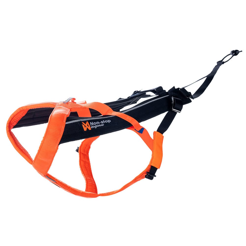 Non-stop dogwear® Trektuig Freemotion Harness 5.0, zwart/oranje, Maat: 8