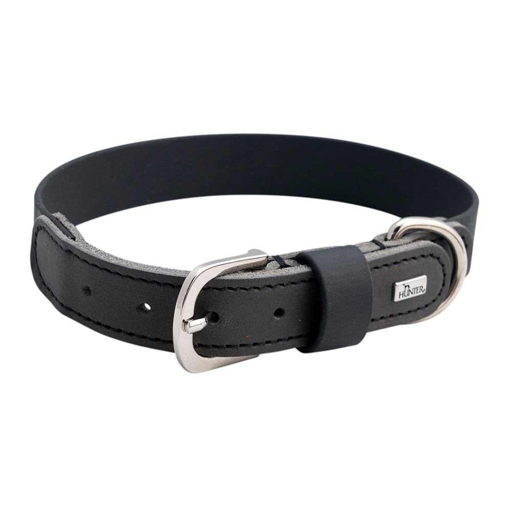 HUNTER Hondenhalsband Wolmar, zwart/grijs, Maat: 50